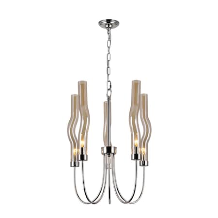 Cwi Lighting Meduse 5 Light Chandelier With Polished Nickel Finish 1203P16-5-613